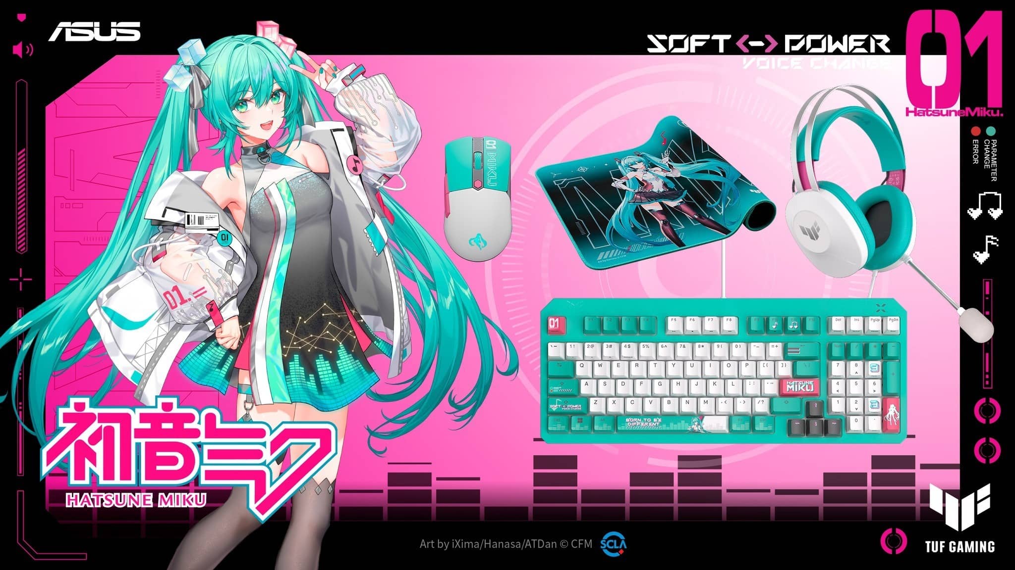 Bàn phím Gaming ASUS TUF K3 Gen II - Hatsune Miku Edition 1