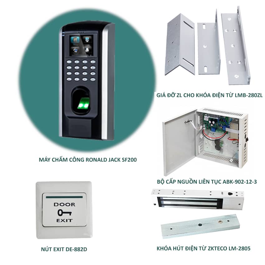 Bộ Kiểm soát ra vào bằng vân tay cho cửa gỗ Ronald Jack SF200