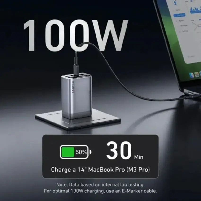 Củ sạc Anker GaN Prime 2C1A 100W Bạc (Silver) B2C_A2688141 4