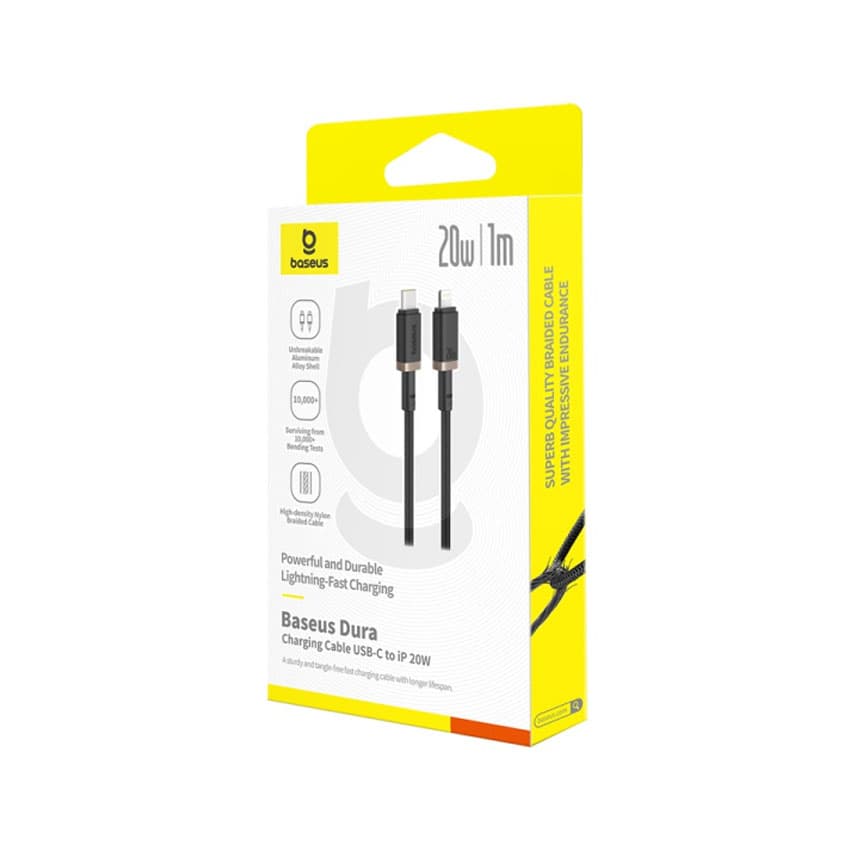 Cáp sạc nhanh hiệu Baseus Dura Series Type-C to iP 20W 1m - Màu vàng đen 5