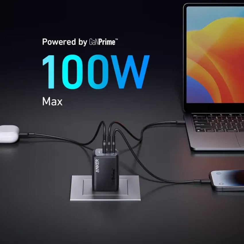 Củ sạc Anker 737 Prime 2C1A 100W Đen (Black) B2B_A2343J11 3