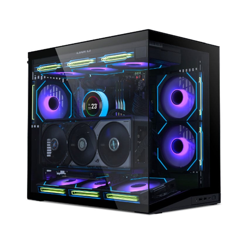 Vỏ case LIAN LI O11D mini V2 Flow Black - O11DMIV2FX (ATX/Back connect/0 Fan)