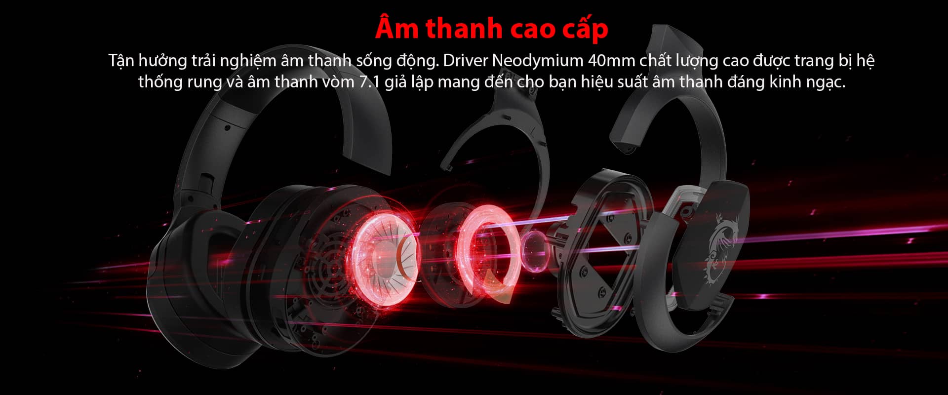 Tai nghe gaming có dây MSI Immerse GH50 (màu đen) 2