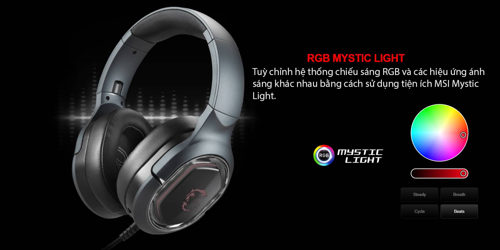 Tai nghe gaming có dây MSI Immerse GH50 (màu đen) 3