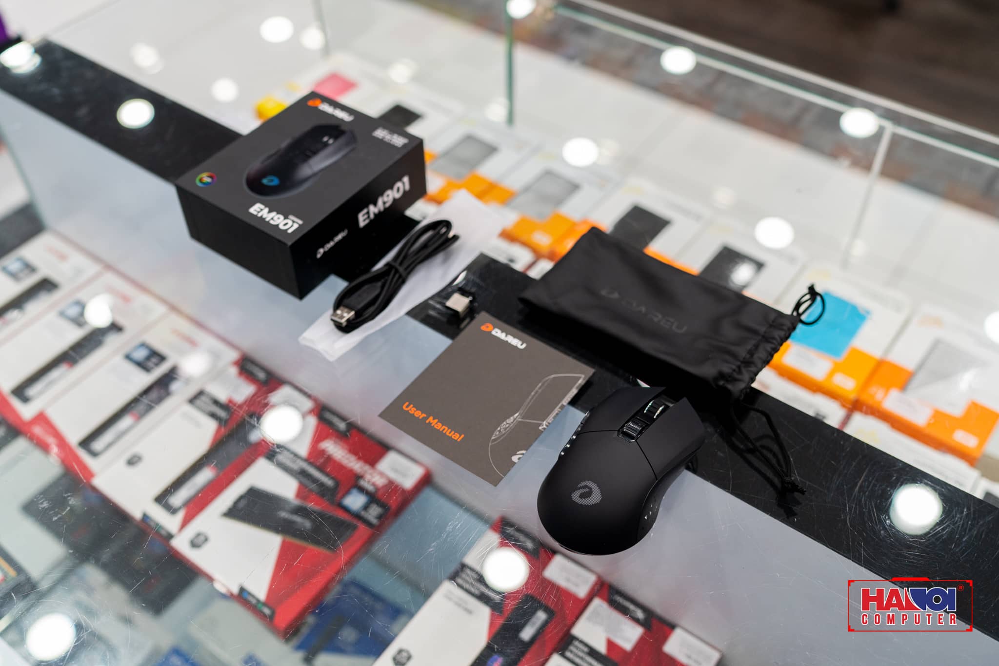 Chuột chơi game không dây Dareu EM901 RGB Wireless Black