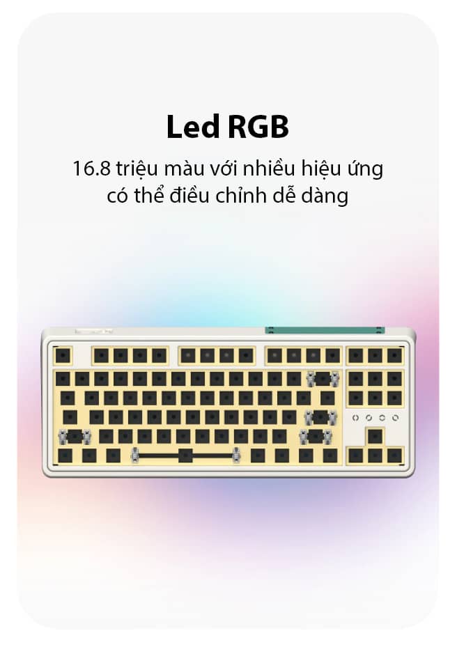 Kit bàn phím cơ FLEsport CMK87 Black (Case, Plate, PCB, LED) 6