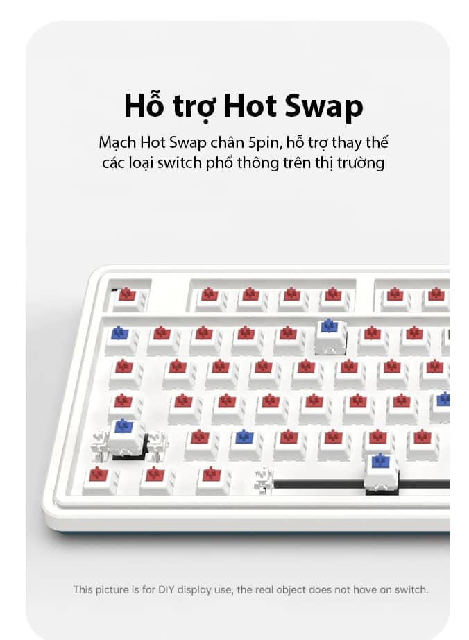 Kit bàn phím cơ FLEsport CMK87 Black (Case, Plate, PCB, LED) 2