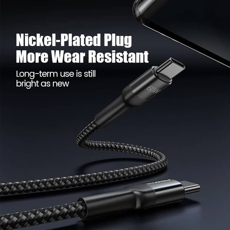 Cáp PISEN PRO - Black Gold USB-C PD100W Aluminum Alloy Braided 1.5m Cable 2