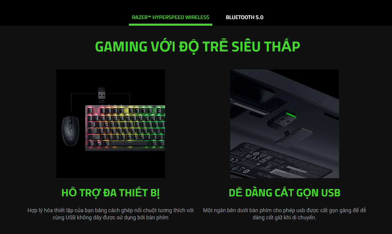 Bàn phím game không dây Razer DeathStalker V2 Pro Tenkeyless Low Profile Optical (RGB/USB/Linear Red sw) (RZ03-04370100-R3M1) 5
