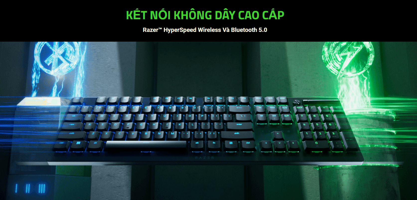 Bàn phím game không dây Razer DeathStalker V2 Pro Wireless Low Profile Optical (RGB/USB/Linear Red sw) (RZ03-04360100-R3M1) 5