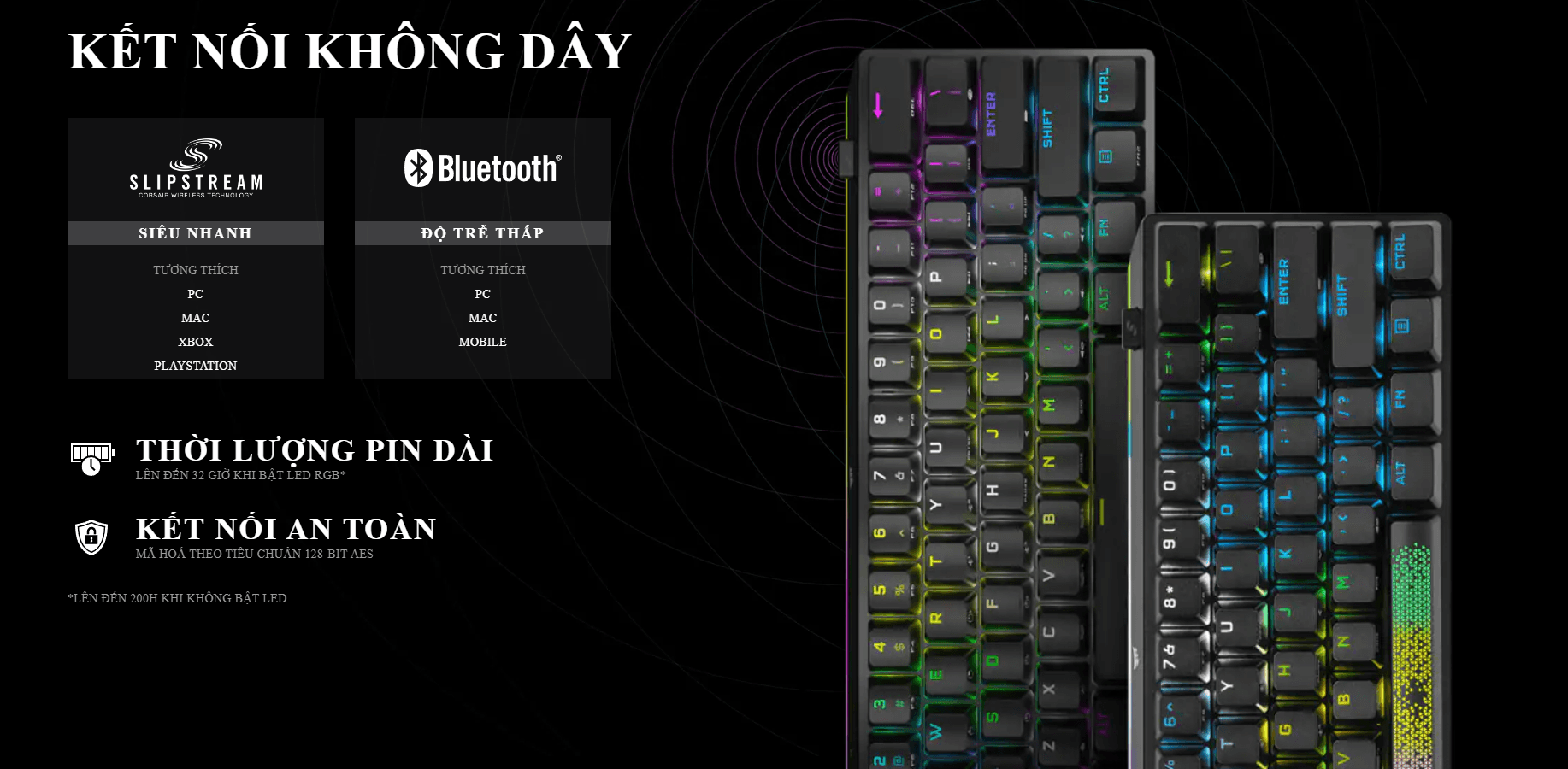 Bàn phím game không dây Corsair K70 Pro Mini đen Red sw (CH-9189010-NA) 4