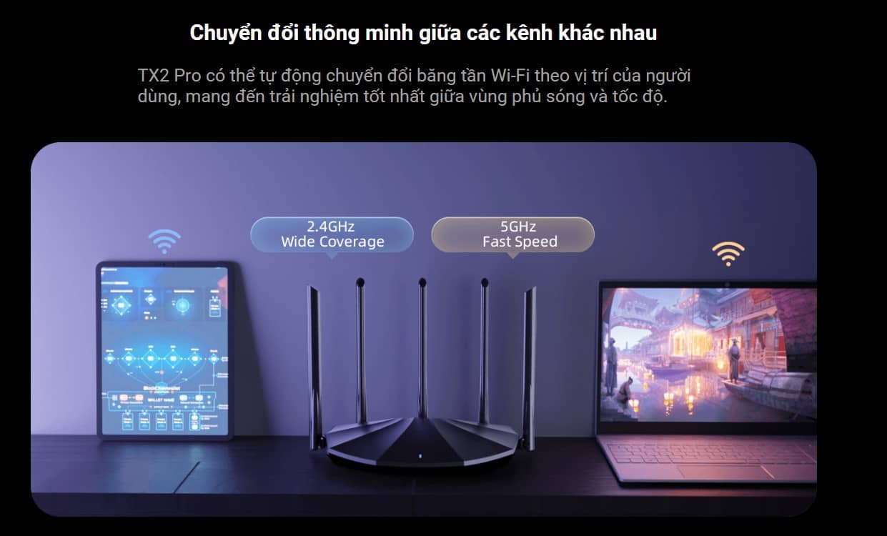Bộ phát wifi Tenda TX2 PRO Wifi 6 Tốc độ AX1500Mbps