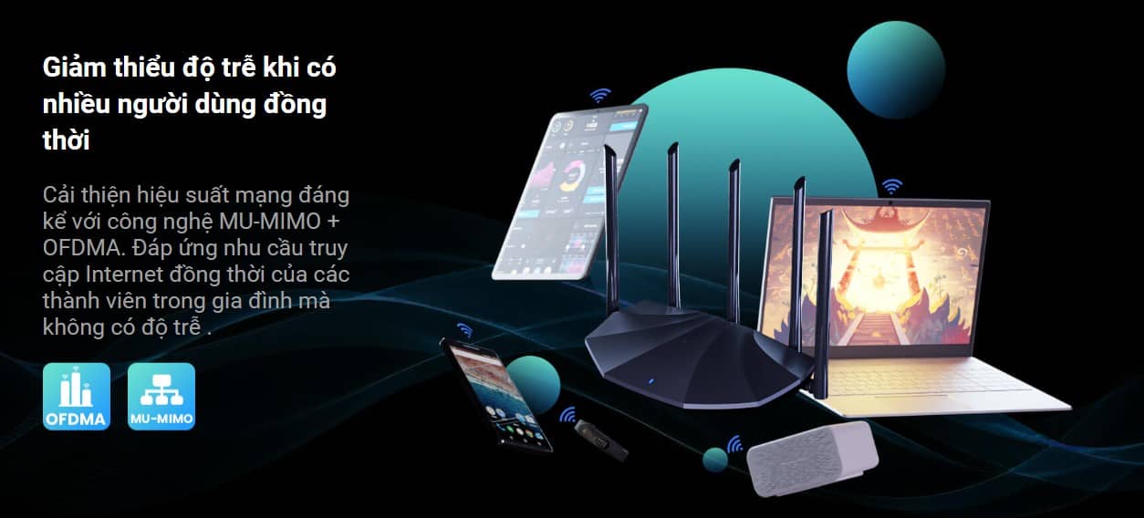 Bộ phát wifi Tenda TX2 PRO Wifi 6 Tốc độ AX1500Mbps