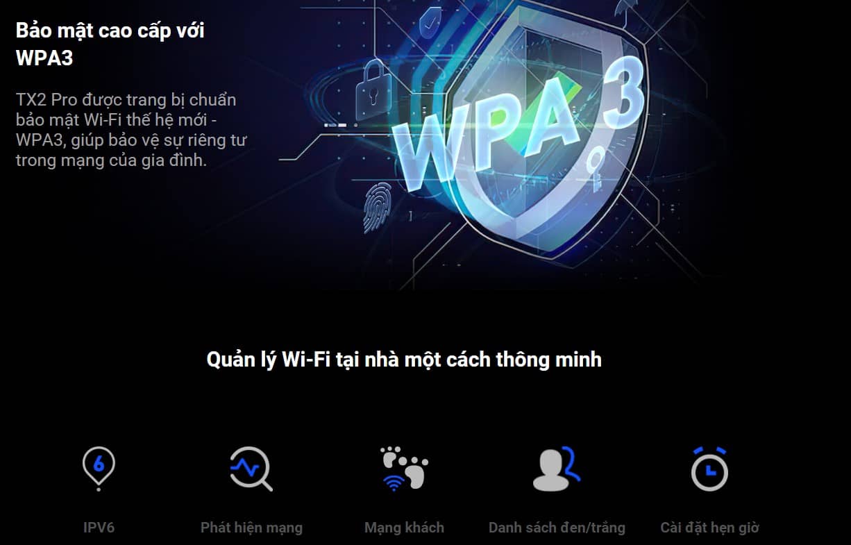 Bộ phát wifi Tenda TX2 PRO Wifi 6 Tốc độ AX1500Mbps