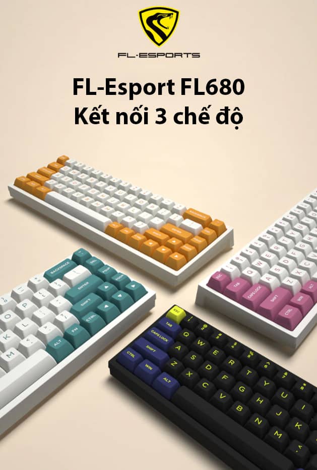 Bàn phím Cơ FL-Esports FL680SAM Banana White and Yellow 1