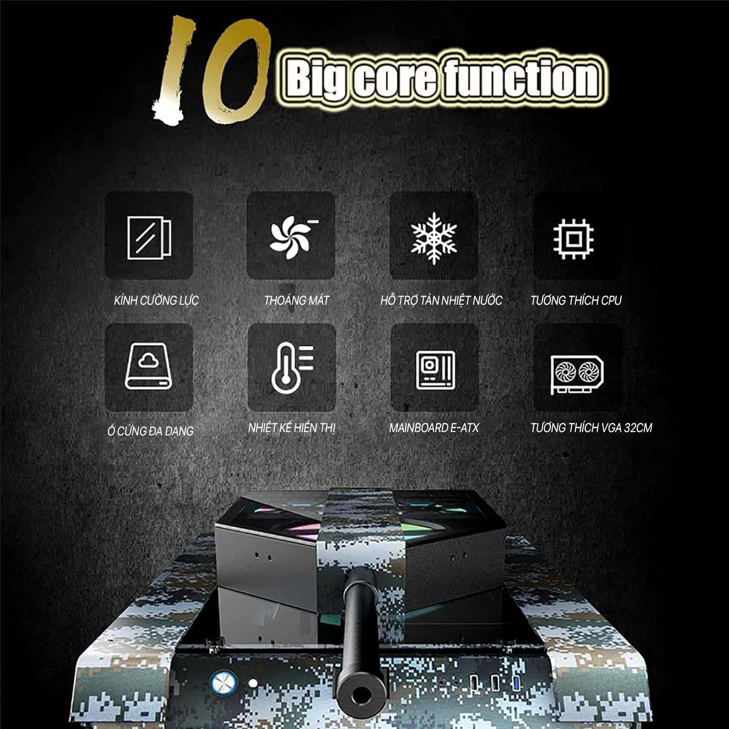 Vỏ Case Gaming TANK (E-ATX/Mid Tower)