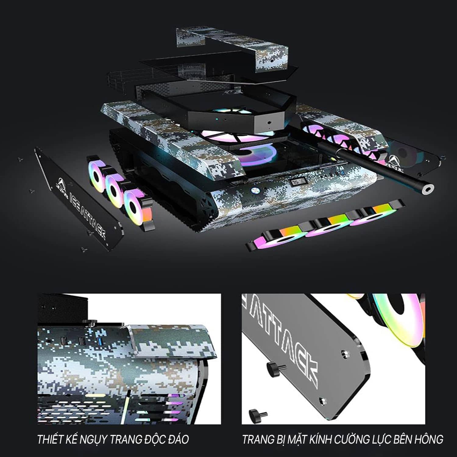 Vỏ Case Gaming TANK (E-ATX/Mid Tower)