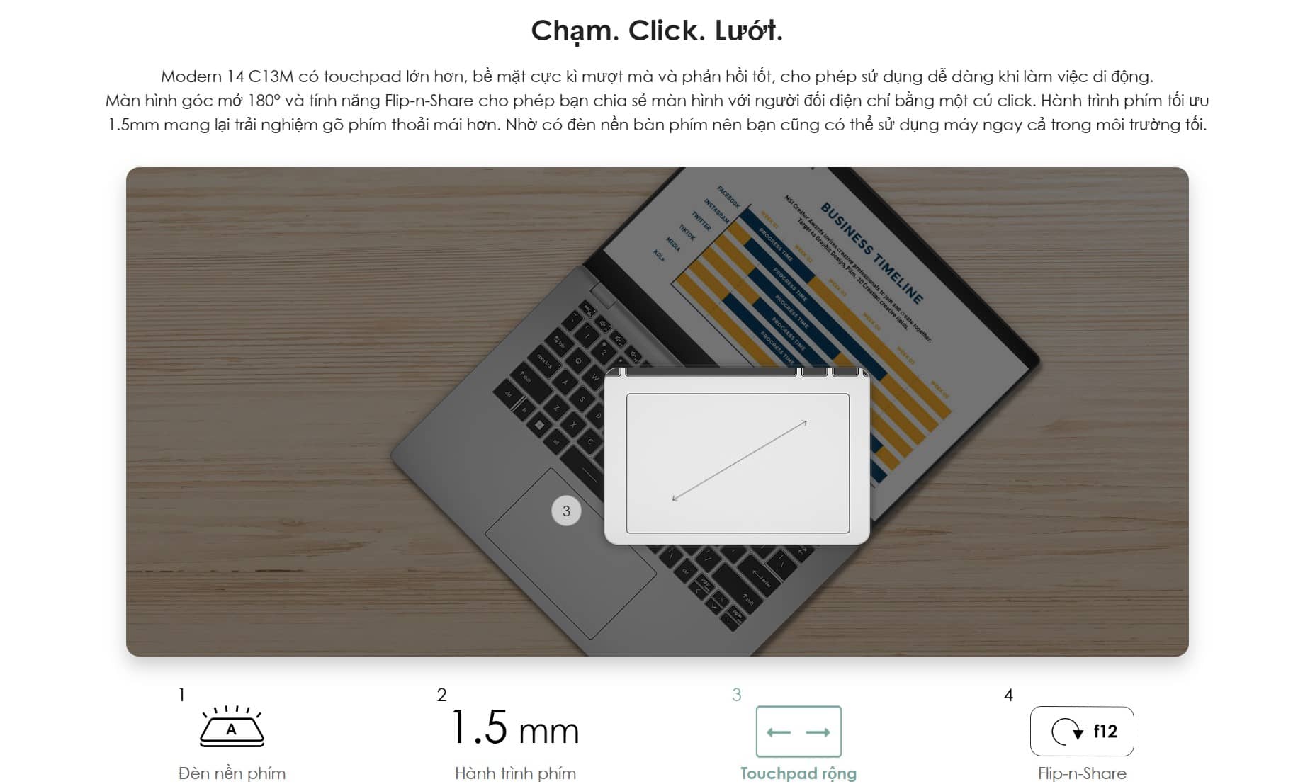 Laptop MSI Modern 14 (C13M-611VN)