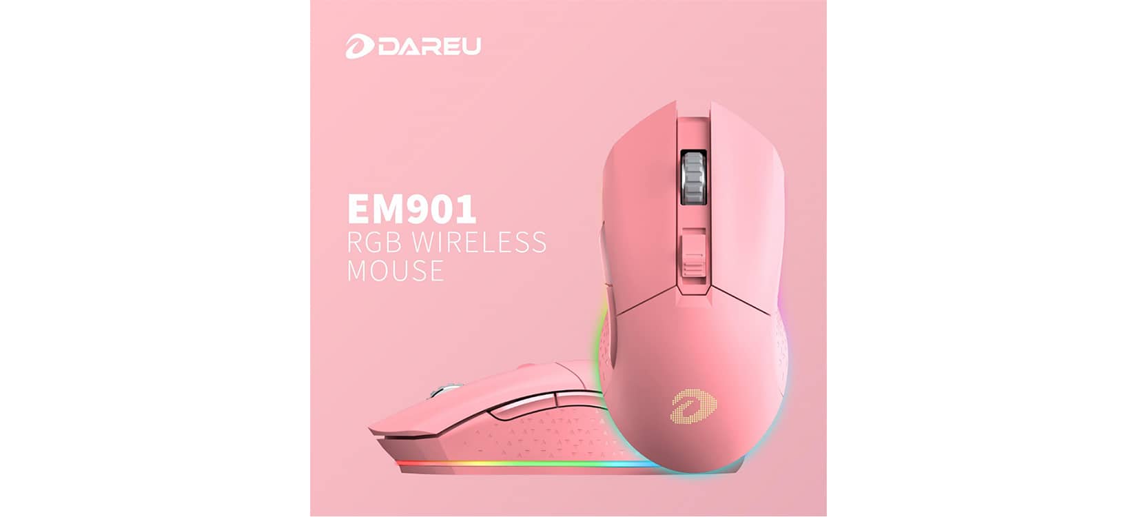 Chuột chơi game không dây Dareu EM901 Wireless Hồng