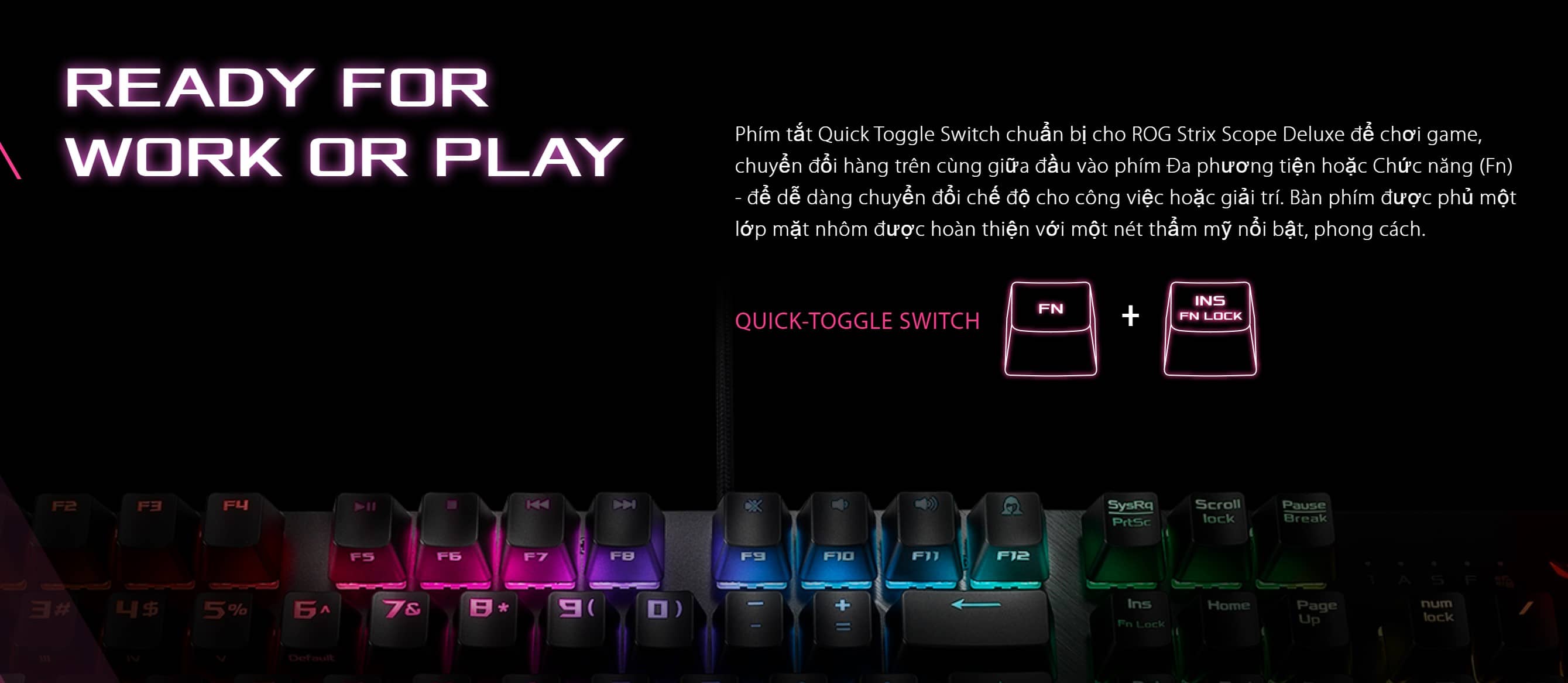 Bàn phím cơ Asus ROG Strix Scope Deluxe (RGB/USB/Red sw)