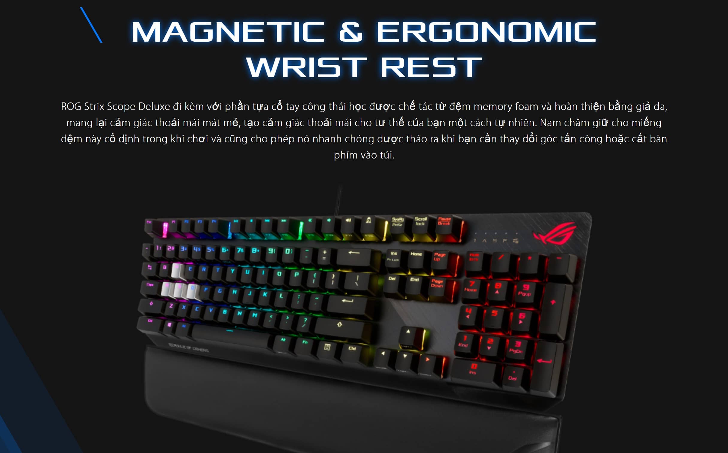 Bàn phím cơ Asus ROG Strix Scope Deluxe (RGB/USB/Red sw)