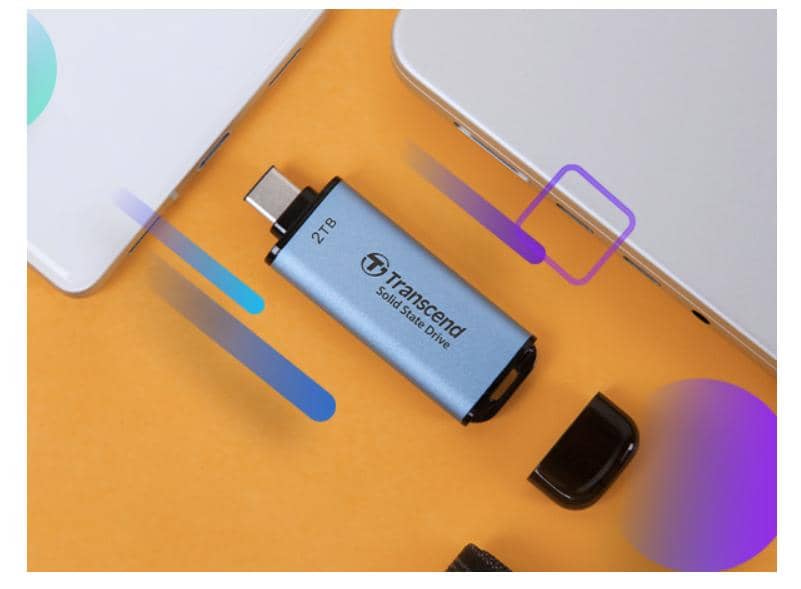 Ổ cứng di động Portable SSD 512GB Transcend ESD300C Màu Xanh Blue 2