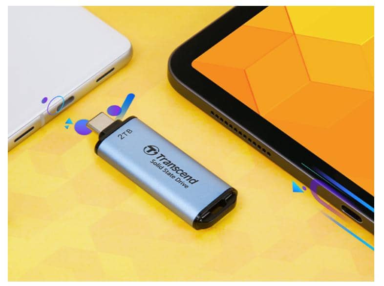 Ổ cứng di động Portable SSD 512GB Transcend ESD300C Màu Xanh Blue