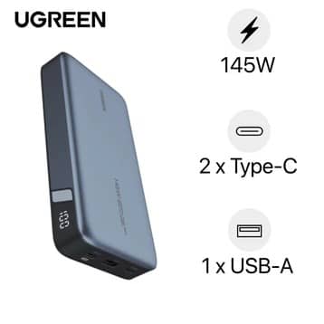 Pin sạc dự phòng Ugreen PB205 hai chiều Power Bank 25.000mAh 2C1A 145W