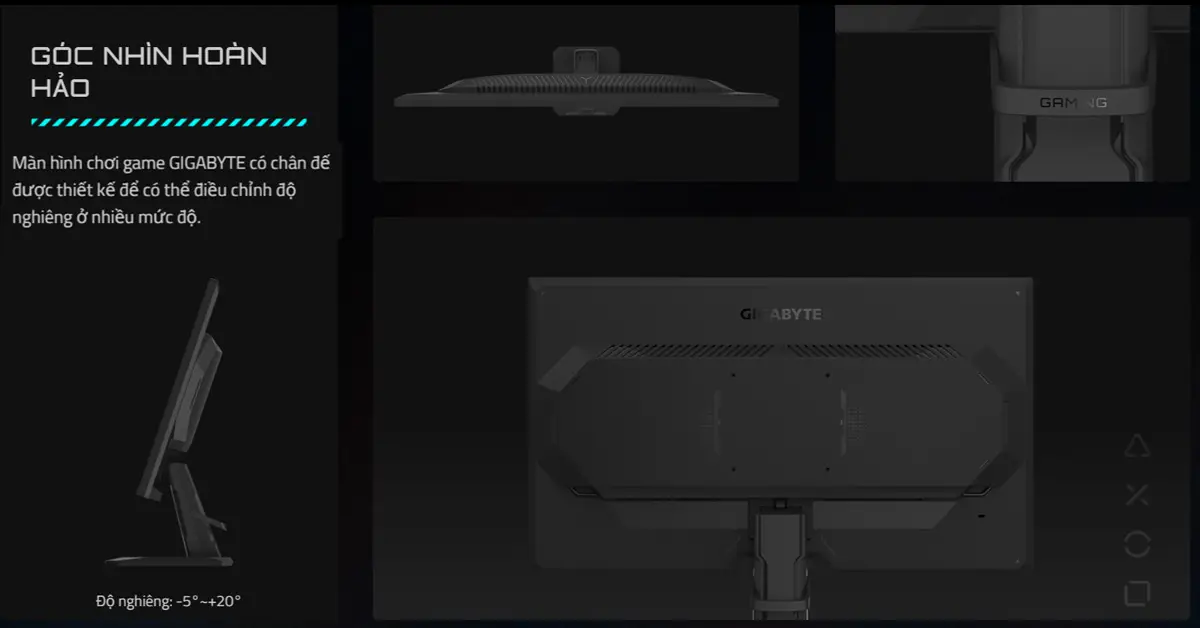kiểu dáng thiết kế của màn hình gigabyte