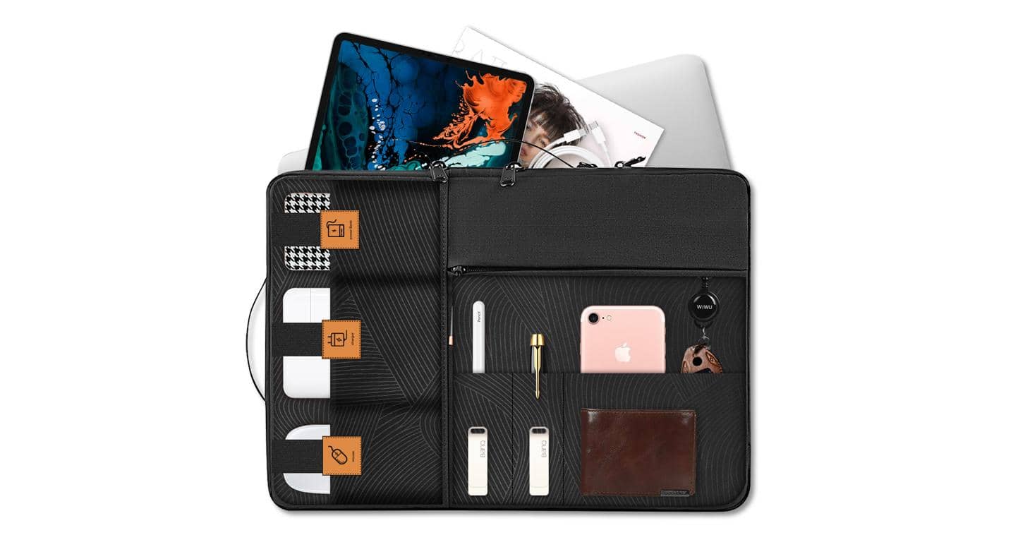 Túi chống sốc WiWU Alpha Double Layer Sleeve 14 inch màu đen 4