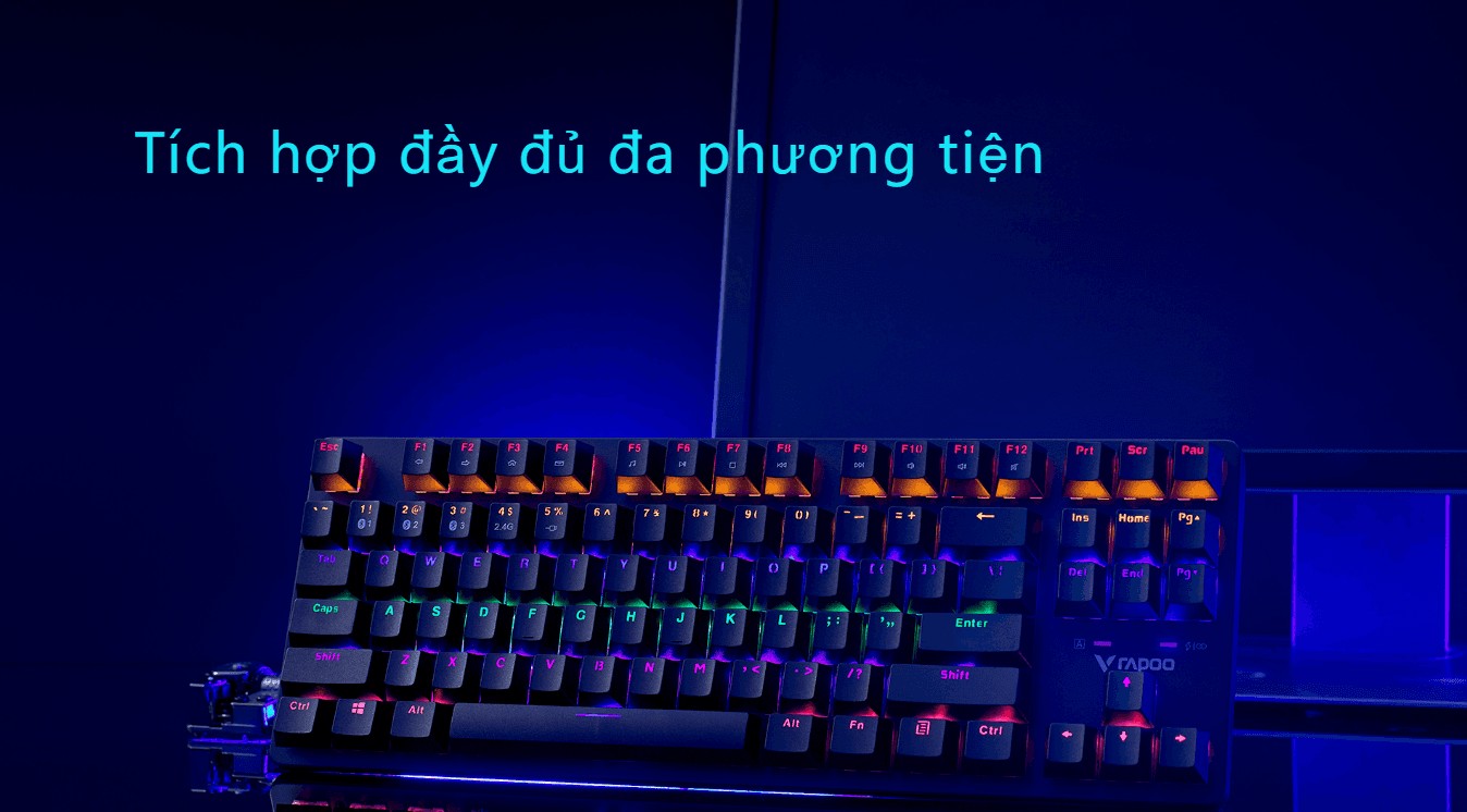 Bàn phím cơ không dây Rapoo V500 PRO-87 TKL Blue Switch (Led Rainbow) 3