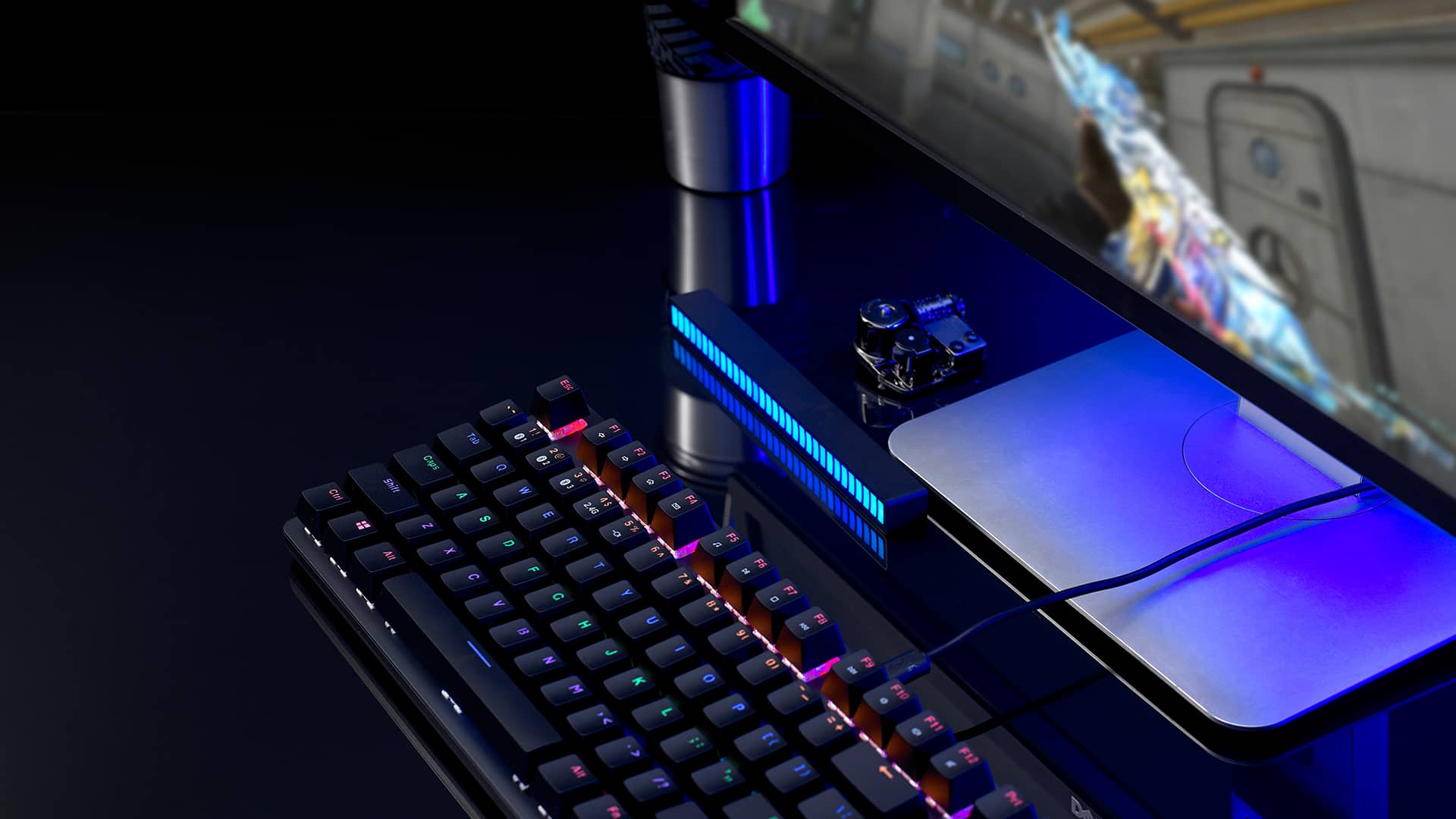 Bàn phím cơ không dây Rapoo V500 PRO-87 TKL Red Switch (Led Rainbow) 1