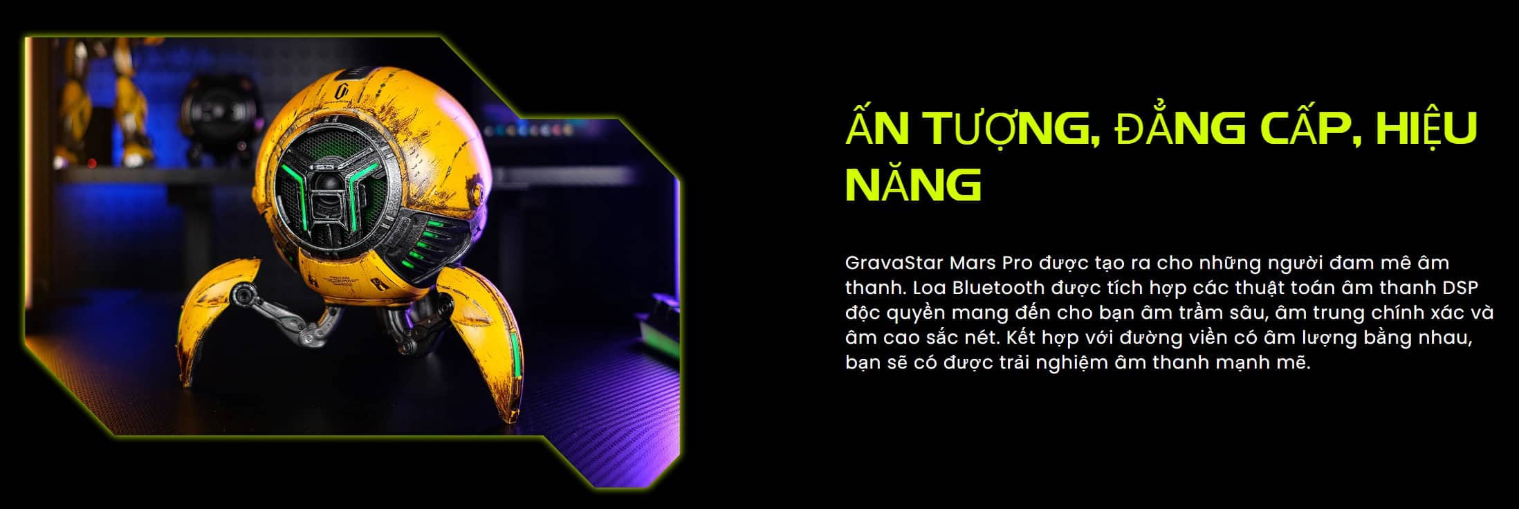 Loa GravaStar Mars Pro - Màu vàng (War Damaged Yellow)