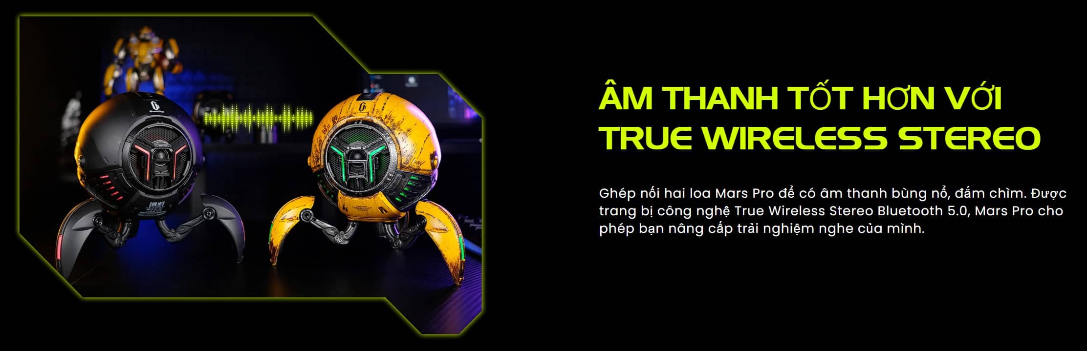 Loa GravaStar Mars Pro - Màu vàng (War Damaged Yellow)