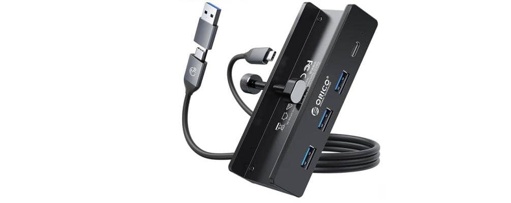 Bộ chia Type C ra 5 cổng USB 3.0 Orico MH4PC-10-BK-BP Màu Đen
