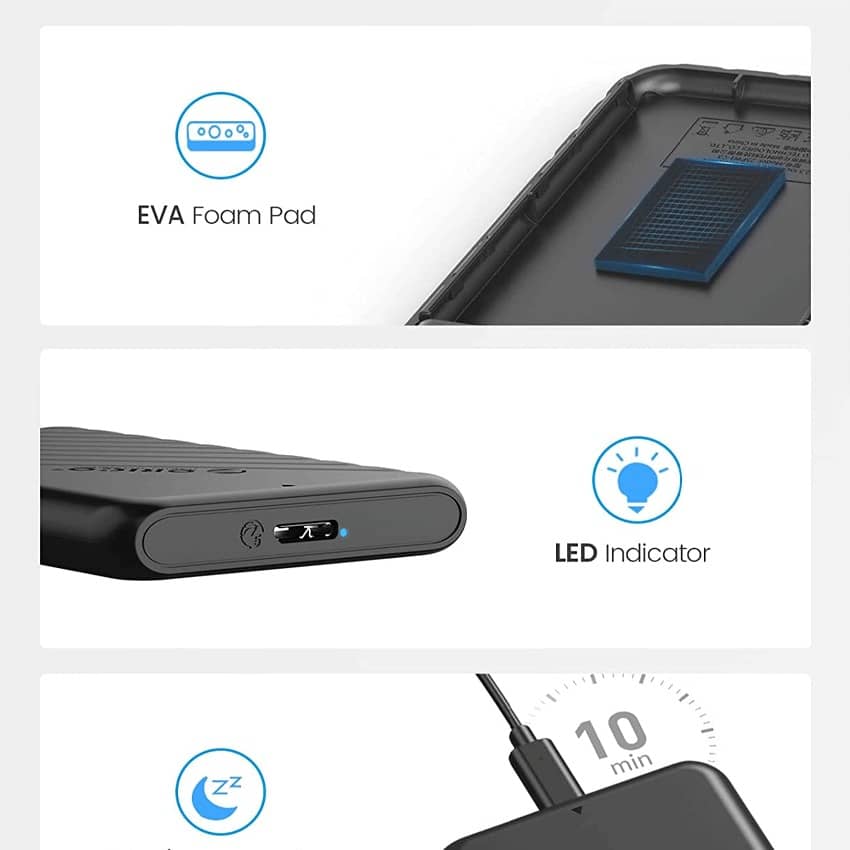Hộp ổ cứng ORICO 2.5" SSD/HDD 25PW1-U3-BK-HW SATA 3 USB 3.0 MircoB ảnh 2