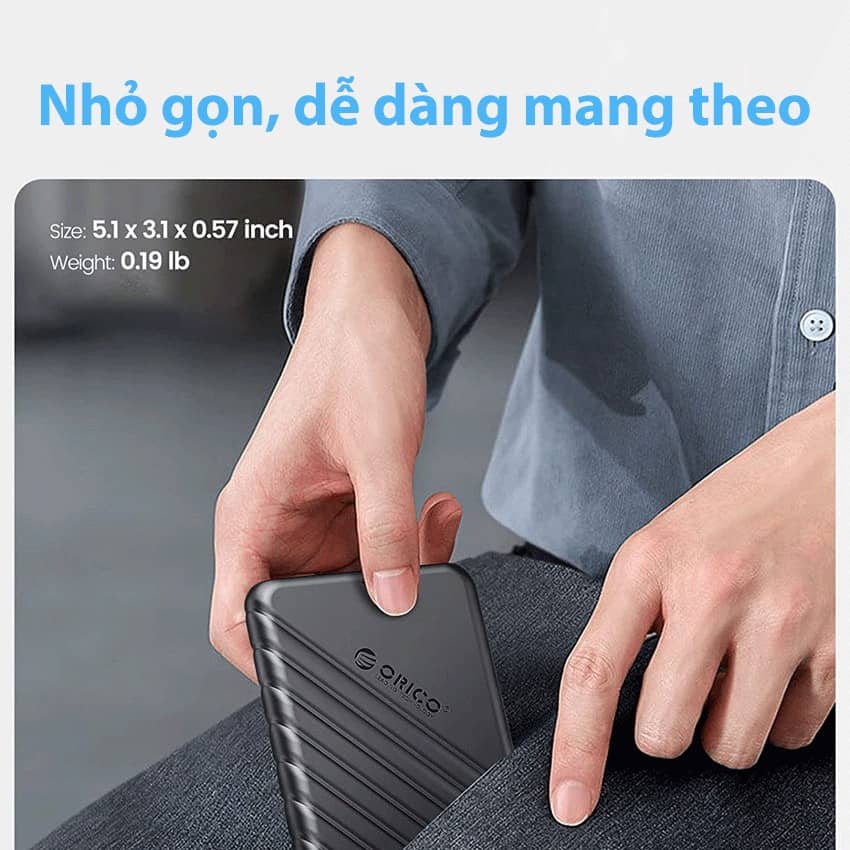 Hộp ổ cứng ORICO 2.5" SSD/HDD 25PW1-U3-BK-HW SATA 3 USB 3.0 MircoB ảnh 4