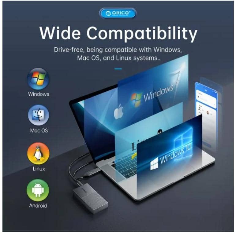 Hộp ổ cứng SSD ORICO M.2 NVME TypeC M206C3-G2-GY Tốc độ 10Gbps Màu Bạc 9