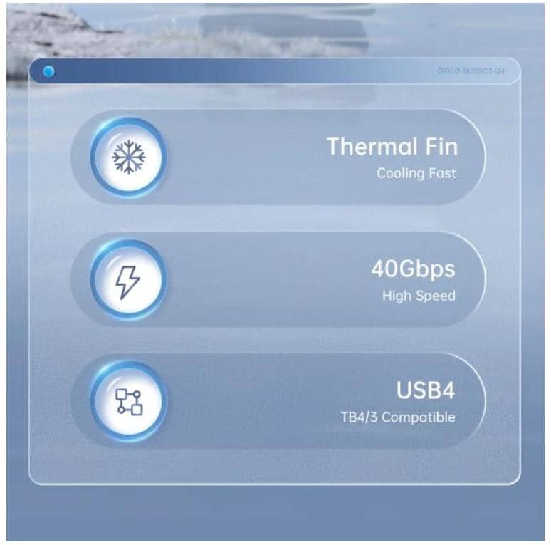 Hộp ổ cứng SSD ORICO M.2 NVME TypeC M206C3-G2-GY Tốc độ 10Gbps Màu Bạc 2