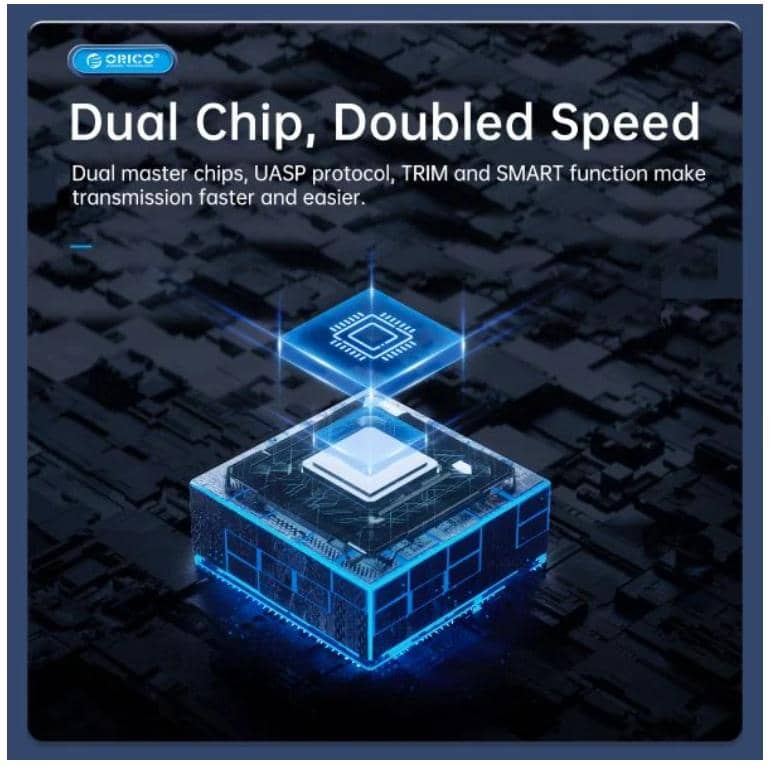 Hộp ổ cứng SSD ORICO M.2 NVME TypeC M206C3-G2-GY Tốc độ 10Gbps Màu Bạc 7