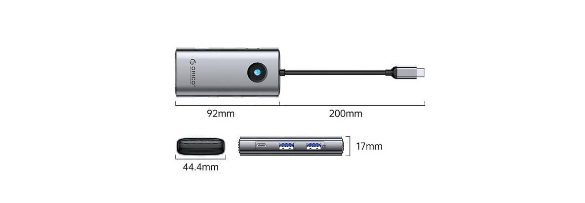 Hub đa năng 6 trong 1 cổng TypeC Orico PW11-6PCR-GY 2