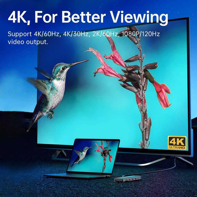 Hub đa năng 9 trong 1 cổng TypeC Orico PW11-9P25R-GY 2