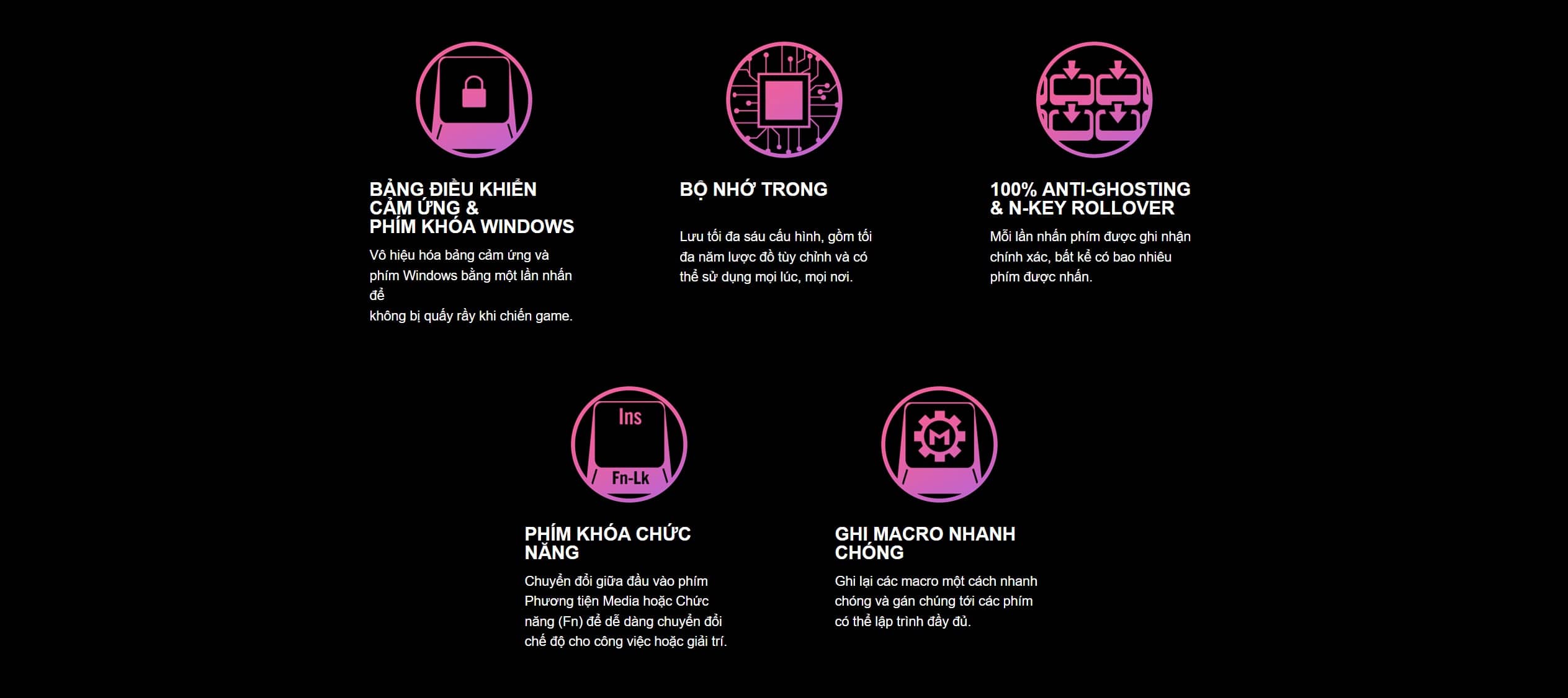 Bàn phím Gaming Asus ROG Falchion Ace Wired RGB White 90MP0346-BKUA10