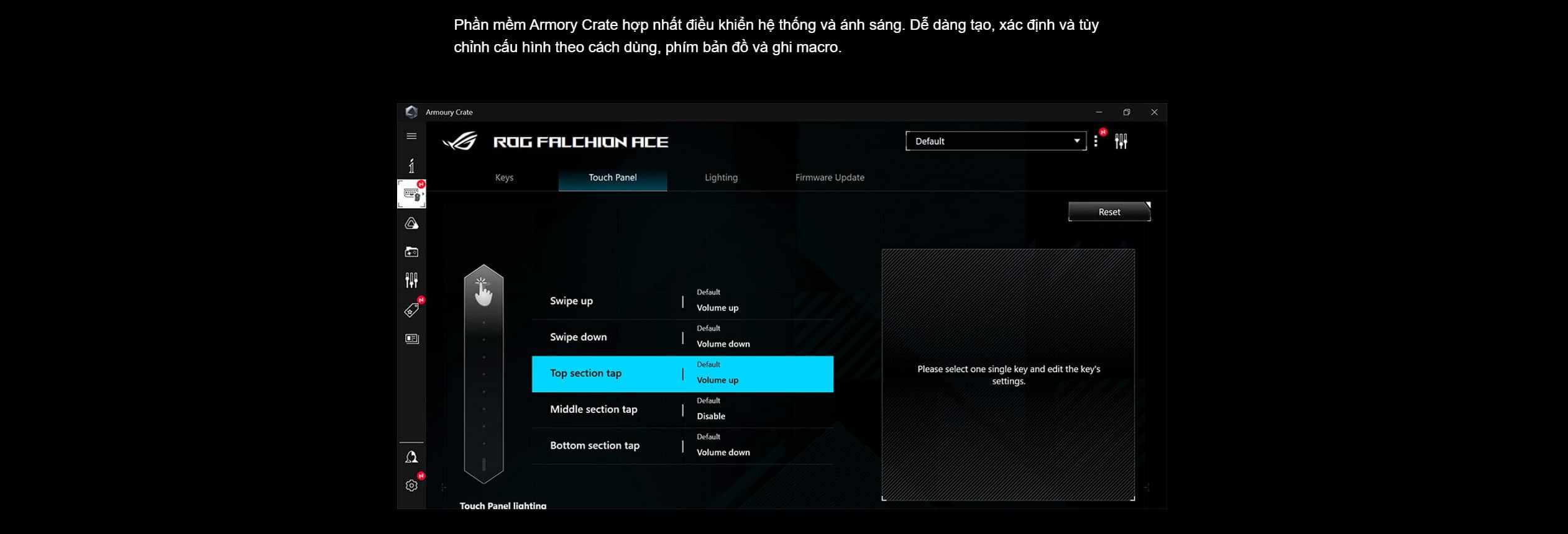 Bàn phím Gaming Asus ROG Falchion Ace Wired RGB White 90MP0346-BKUA10