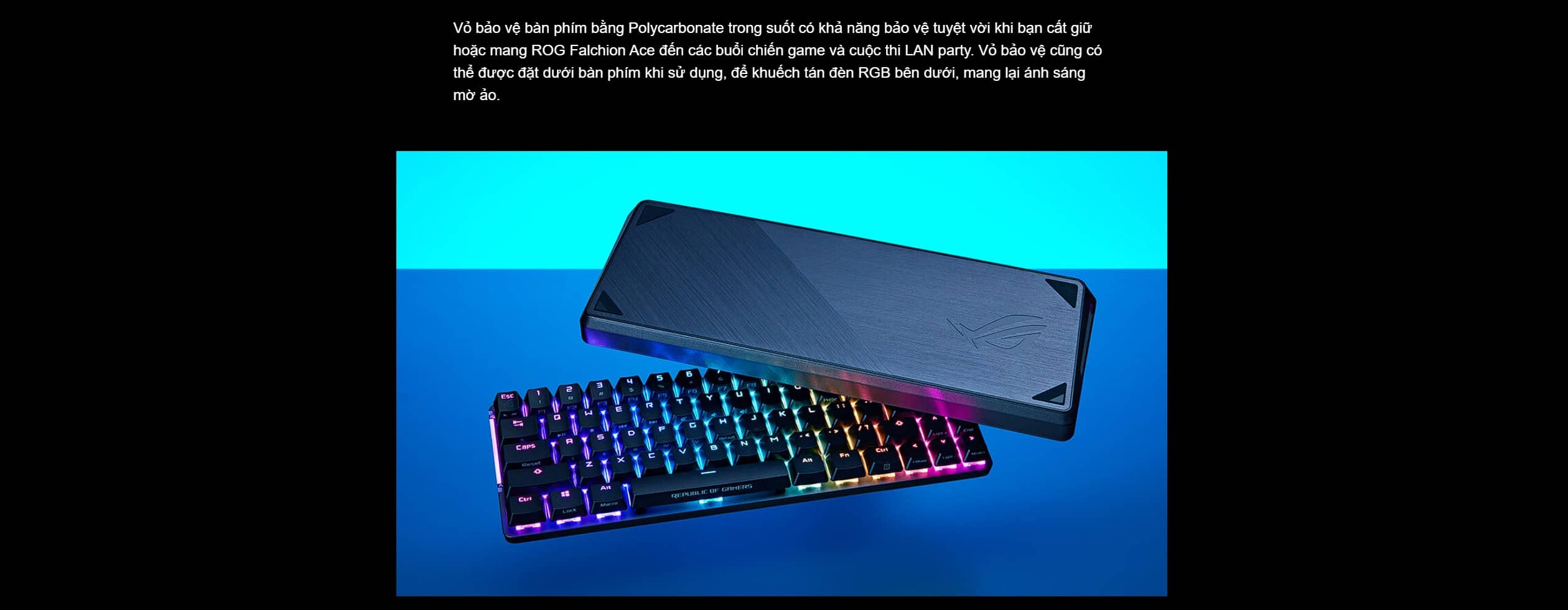 Bàn phím Gaming Asus ROG Falchion Ace Wired RGB White 90MP0346-BKUA10