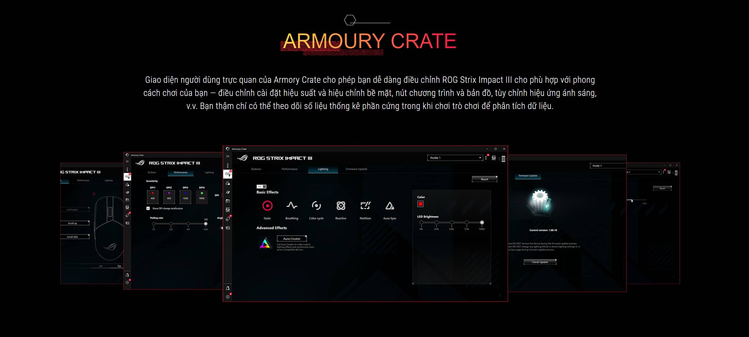 Chuột Gaming có dây Asus ROG Strix Impact III USB/RGB/ĐEN _ 90MP0300-BMUA00
