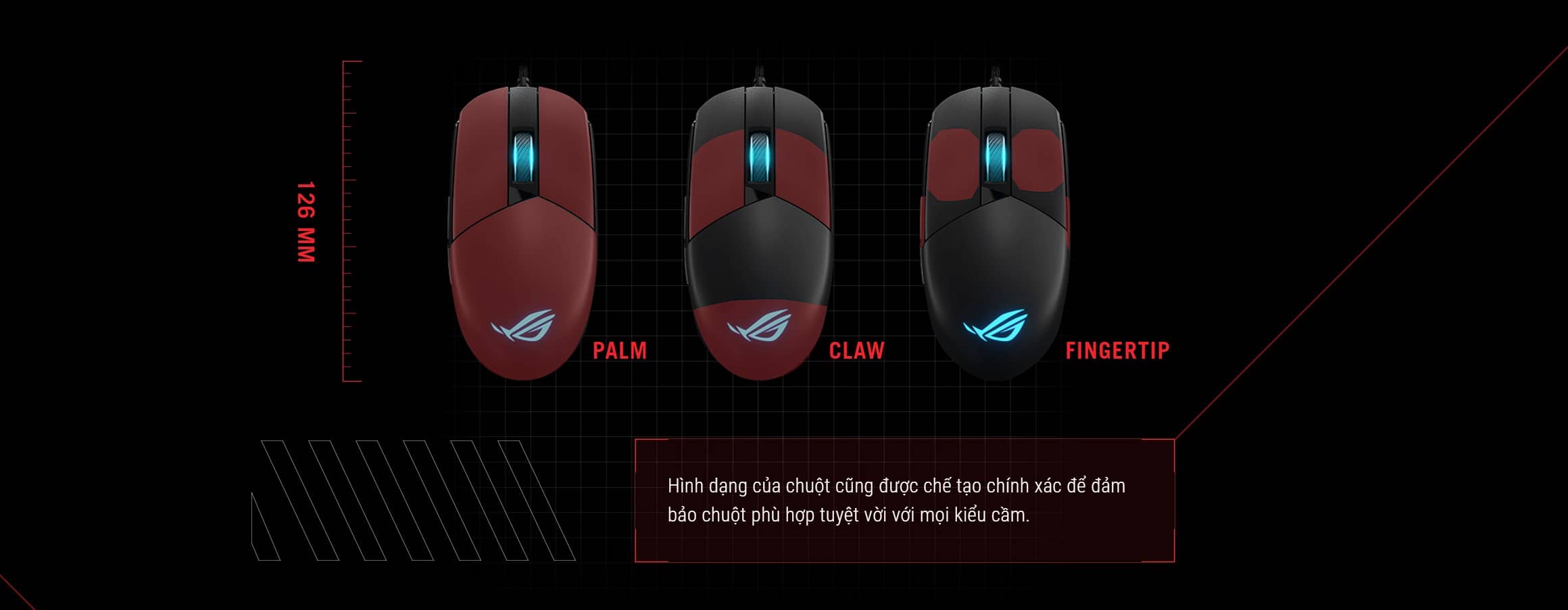 Chuột Gaming có dây Asus ROG Strix Impact III USB/RGB/ĐEN _ 90MP0300-BMUA00
