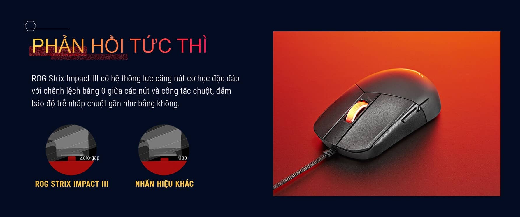 Chuột Gaming có dây Asus ROG Strix Impact III USB/RGB/ĐEN _ 90MP0300-BMUA00