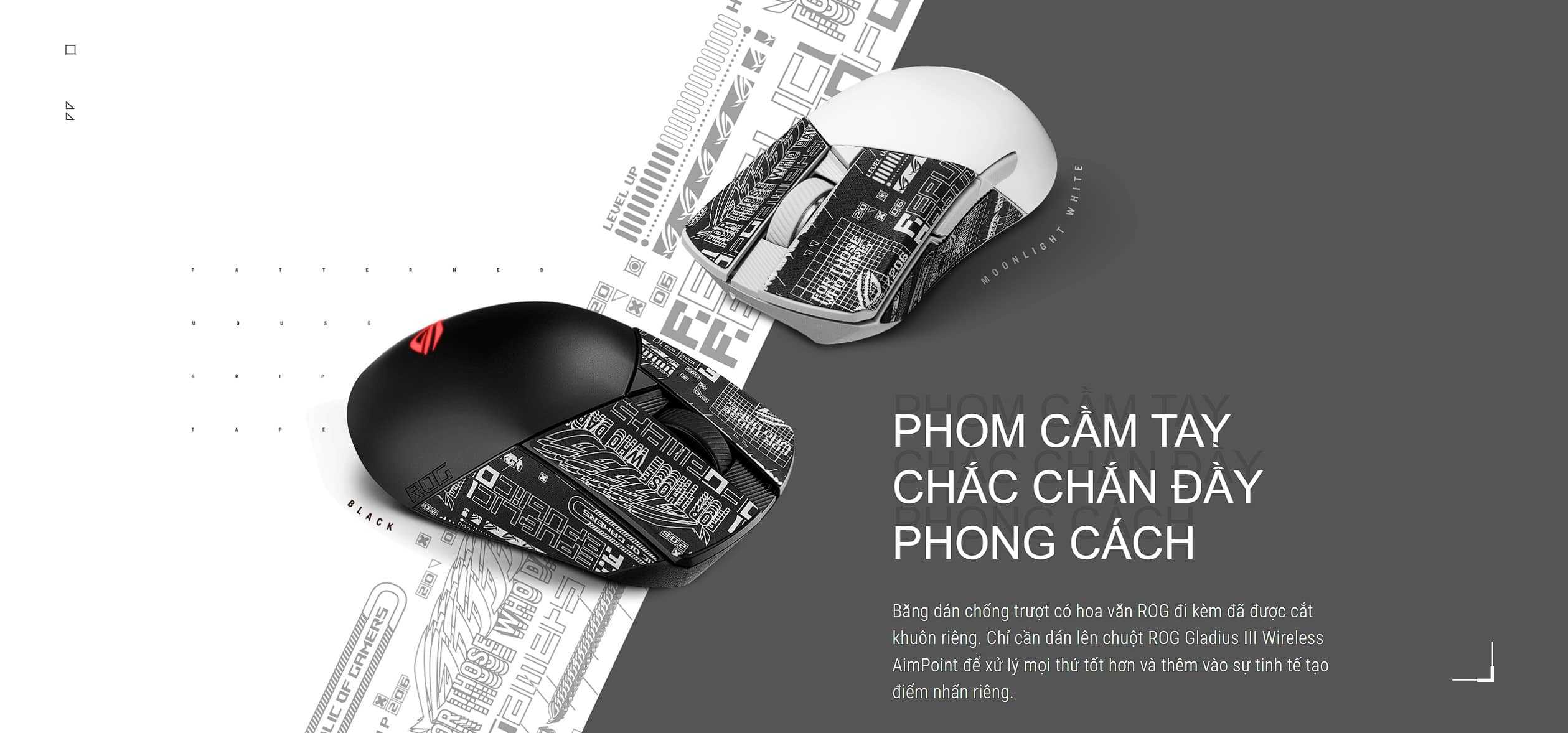 Chuột Gaming không dây ASUS ROG Gladius III Wireless AimPoint White 90MP02Y0-BMUA10