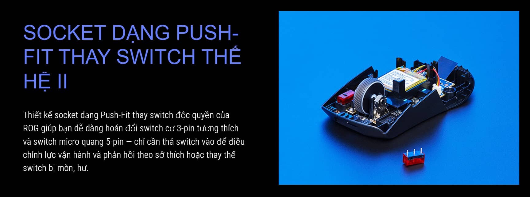 Chuột Gaming không dây ASUS ROG KERIS Wireless AimPoint White 90MP02V0-BMUA10